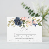 Carte de réponse RSVP flush Navy (Debout devant)
