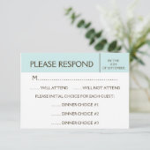 Carte de réponse RSVP générique Pale Blue (Debout devant)