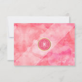 CARTE DE RÉPONSE RSVP gras bloc moderne rose corai (Dos)