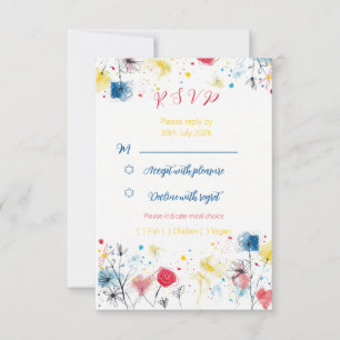 Carte de réponse RSVP - gribouillage milieu de siè