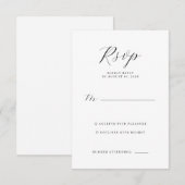 Carte de réponse RSVP Gris Élégant (Devant / Derrière)