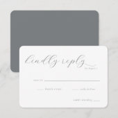 Carte de réponse RSVP Gris poli (Devant / Derrière)