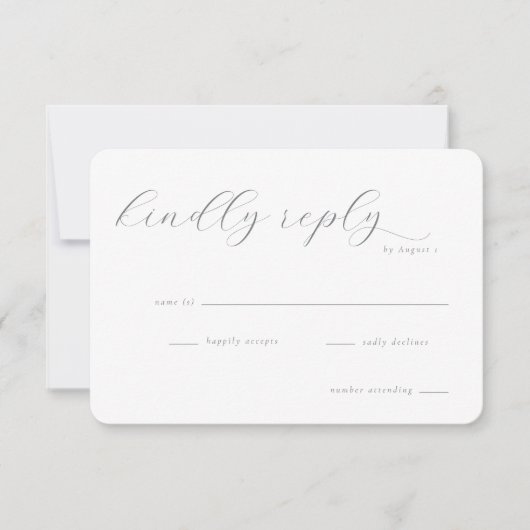 Carte de réponse RSVP Gris poli (Devant)