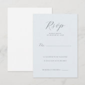 Carte de réponse RSVP grise élégante (Devant / Derrière)