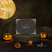 Carte de réponse RSVP Halloween gothique lavande