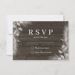 Carte de réponse RSVP Hiver Rustique