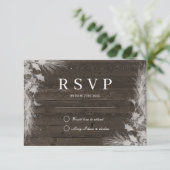 Carte de réponse RSVP Hiver Rustique (Debout devant)