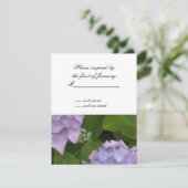 Carte de réponse RSVP Hydrangea (Debout devant)