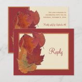 Carte de réponse RSVP II Feuilles d'automne (Devant / Derrière)