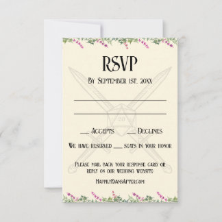 Carte de réponse RSVP inspirée de l'épée florale r