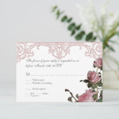 Carte de réponse RSVP - Invitation Trellis Rose Vi (Debout devant)