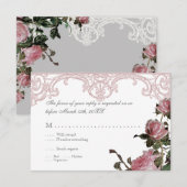 Carte de réponse RSVP - Invitation Trellis Rose Vi (Devant / Derrière)