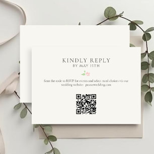 Carte de réponse RSVP Ivory Chic Floral QR
