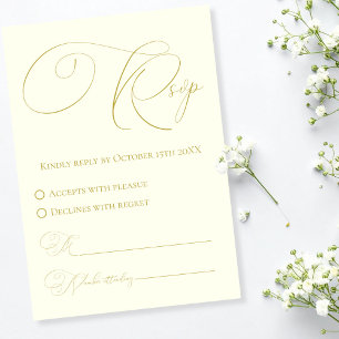 Carte de réponse RSVP Ivory & Gold