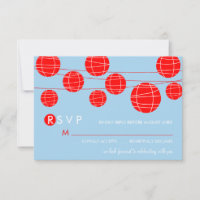 Carte de réponse RSVP Lanternes en papier chinoise