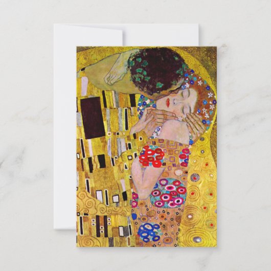 Carte de réponse RSVP ; Le baiser de Gustav Klimt (Devant)