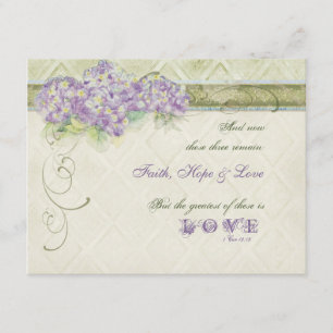 Carte de réponse RSVP Lilac Hydrangea de style vin