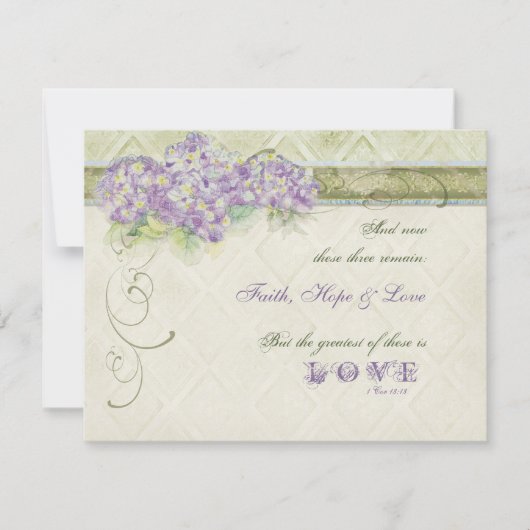 Carte de réponse RSVP Lilac Hydrangea de style vin (Devant)