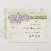 Carte de réponse RSVP Lilac Hydrangea de style vin (Devant / Derrière)