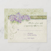 Carte de réponse RSVP Lilac Hydrangea de style vin (Devant / Derrière)