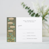 Carte de réponse RSVP Lily Pad Dragon Art Nouveau (Debout devant)