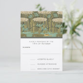 Carte de réponse RSVP Lily Pad Dragon Art Nouveau (Debout devant)