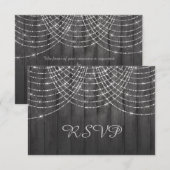 CARTE DE RÉPONSE RSVP LUMIÈRE FÉERIQUE EN BOIS RUS (Devant / Derrière)