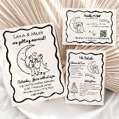 Carte de réponse RSVP Lune Fantaisiste