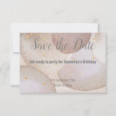 CARTE DE RÉPONSE RSVP LUXE MARBRE BULLE OR SAVE TH (Devant)