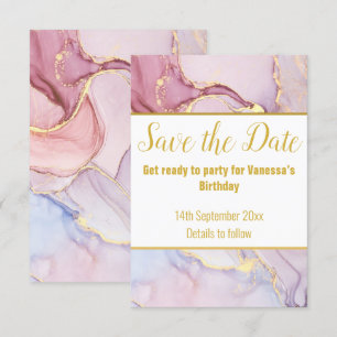 CARTE DE RÉPONSE RSVP LUXE MARBRE PASTEL POUR ANNO