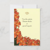 Carte de réponse RSVP Lys tropicaux orange (Dos)