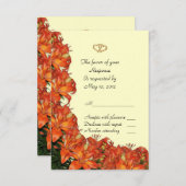 Carte de réponse RSVP Lys tropicaux orange (Devant / Derrière)