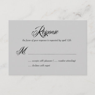Carte de réponse RSVP/Mariage