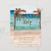 carte de réponse rsvp mariage bohème plage sable (Devant / Derrière)