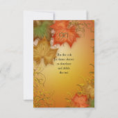 Carte de réponse RSVP mariage de automne (Dos)