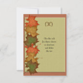 Carte de réponse RSVP mariage de automne (Dos)
