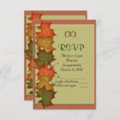 Carte de réponse RSVP mariage de automne (Devant / Derrière)