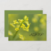 Carte de réponse RSVP mariage Fleur sauvage jaune (Devant / Derrière)