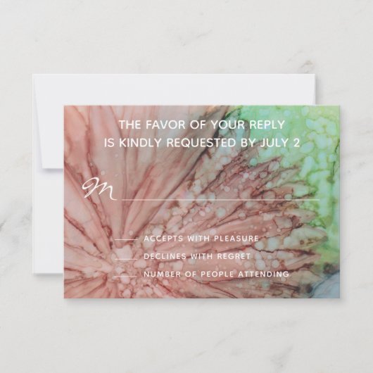 Carte de réponse RSVP mariage Lovely Pinks & Laven (Devant)