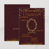 Carte de réponse RSVP Marron Doré (Devant / Derrière)