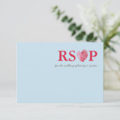 CARTE DE RÉPONSE RSVP mignon coeur d'empreintes di (Debout devant)