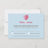 CARTE DE RÉPONSE RSVP mignon coeur d'empreintes di (Dos)