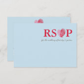 CARTE DE RÉPONSE RSVP mignon coeur d'empreintes di (Devant / Derrière)