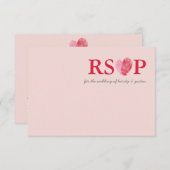CARTE DE RÉPONSE RSVP mignon empreinte cardiaque c (Devant / Derrière)