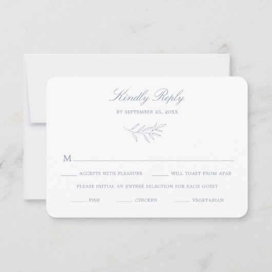Carte de réponse RSVP Minimal Laurel Wedding K310 (Devant)