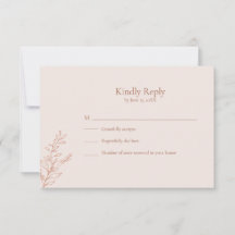 Carte de réponse RSVP minimale en terracotta botan