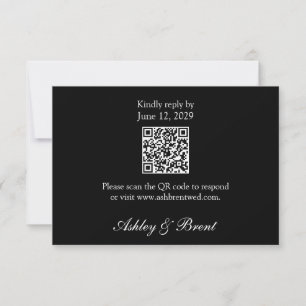 Carte de réponse RSVP minimaliste classique avec c