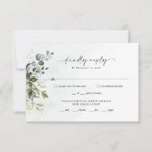 Carte de réponse RSVP minimaliste de mariage de sc (Devant)