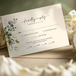 Carte de réponse RSVP minimaliste de mariage de sc
