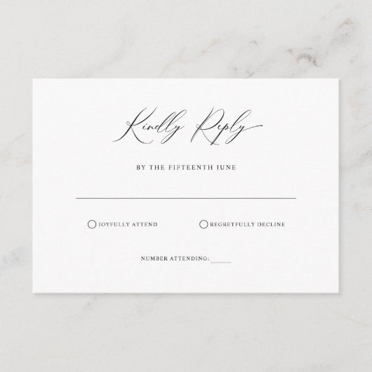 Carte de réponse RSVP minimaliste simple (Devant)